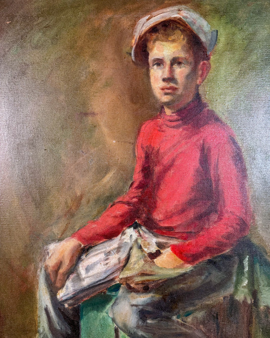 Portrait Painting of Newspaper Boy