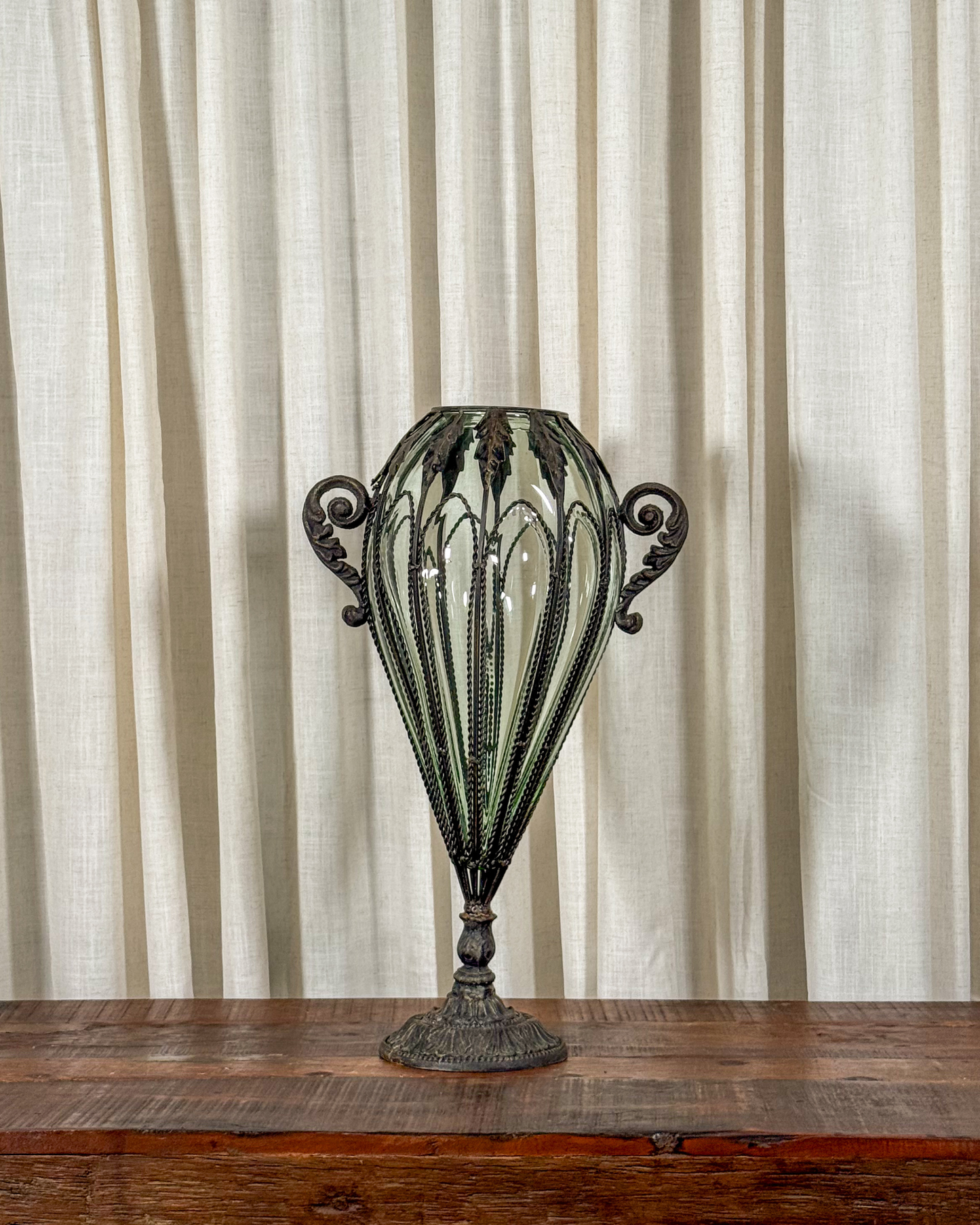 Large Murano Caged Glass Urn Vase