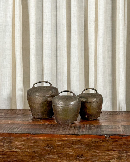 19th Century Swiss Hand-Forged Cattle Bells (Set of 3)