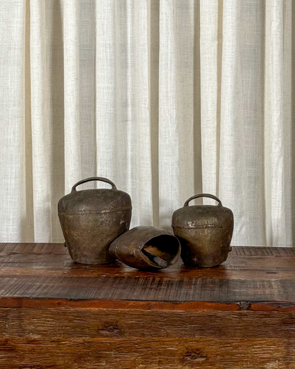 19th Century Swiss Hand-Forged Cattle Bells (Set of 3)