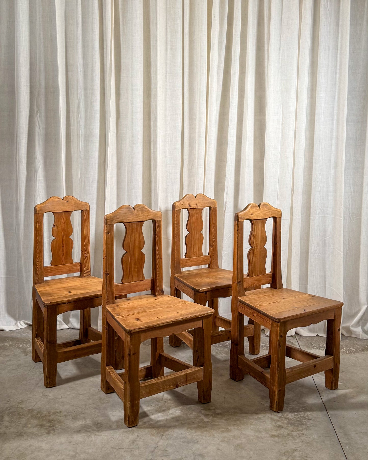 Swedish Pine Dining Chairs (Set of 4)