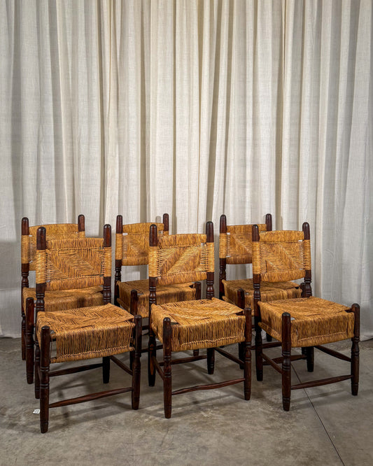 Mexican Wood & Woven Side Chairs (Set of 6)