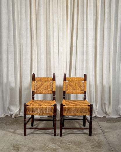 Mexican Wood & Woven Side Chairs (Set of 6)