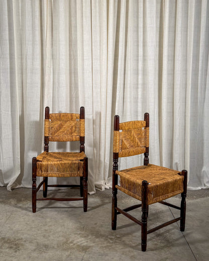 Mexican Wood & Woven Side Chairs (Set of 6)