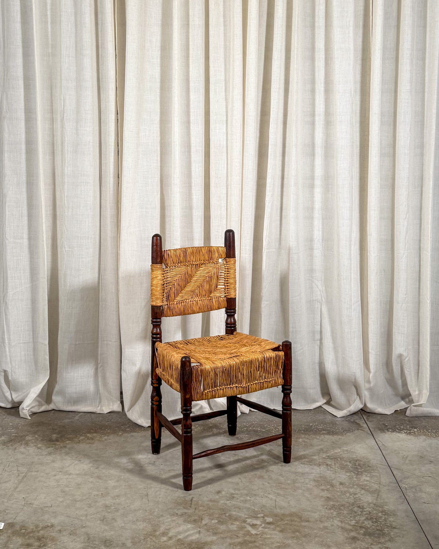 Mexican Wood & Woven Side Chairs (Set of 6)