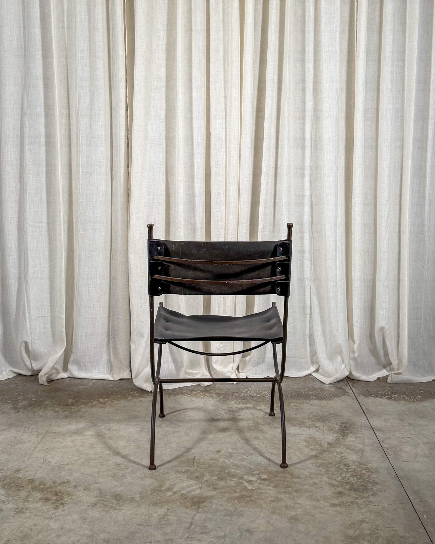 Charleston Forge Wrought Iron & Leather Chairs (Set of 4)