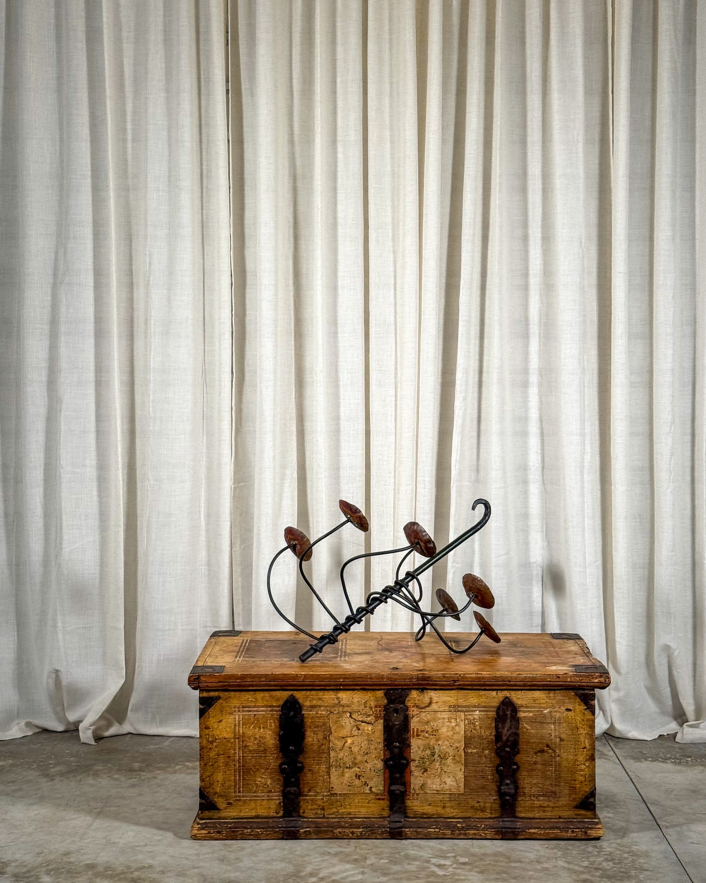 Hand-Painted Folk Art Trunk