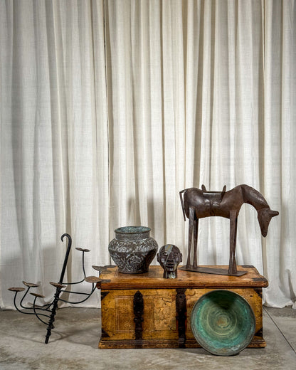 Hand-Painted Folk Art Trunk