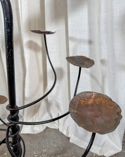Hand-Forged Hanging Wrought Iron Candelabra