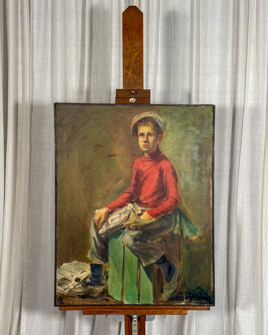 Portrait Painting of Newspaper Boy
