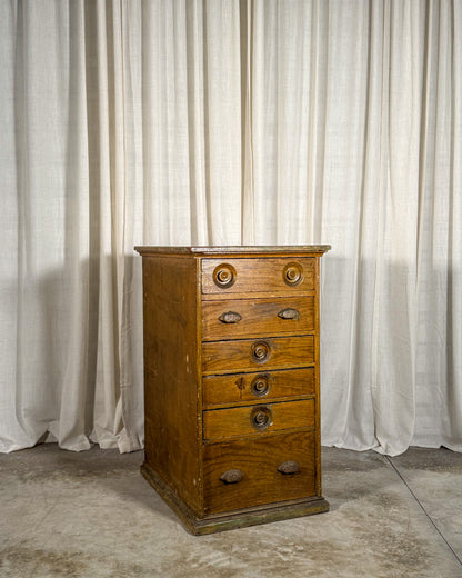 Oak Apothecary-Style Cabinet