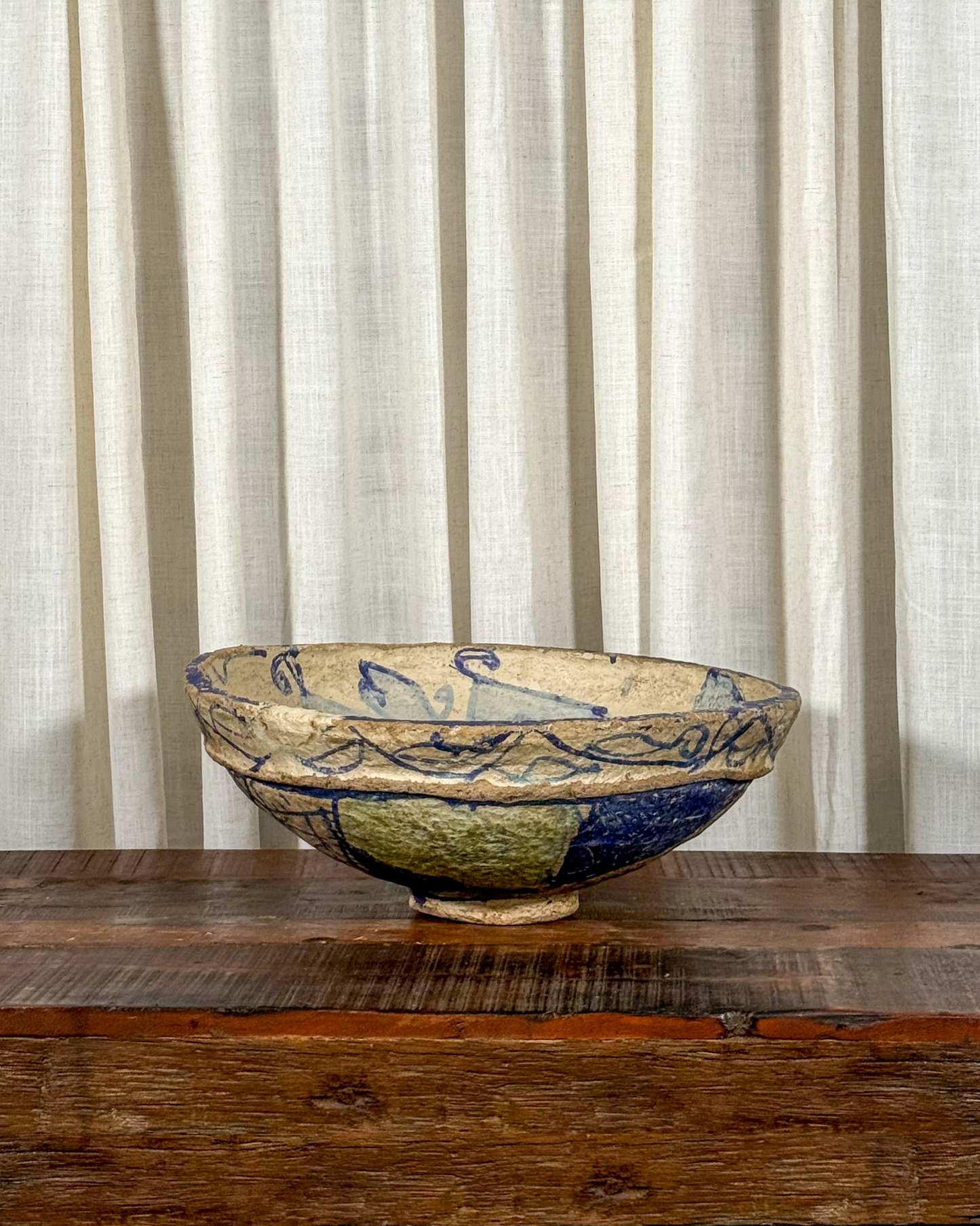 Hand-Painted Papier Mâché Bowl