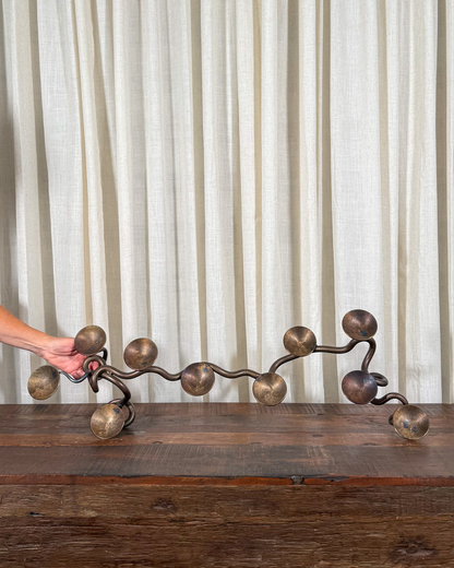 Brutalist Wrought Iron Tabletop Candelabra